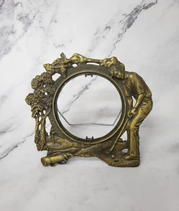 Vintage Brass Golf Round Photo Frame - Picture 1 of 2
