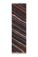 Vintage Colorful Long Pile Turkish Shaggy Runner 2'3''x6'11''
