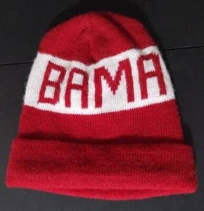 Vintage Alabama purpurrote Flut rot weiß Skimütze Beannie Strick Bama Tide - Bild 1 von 6