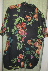 Men's shirt - COTTON ON Size XL - Vintage Re-mastered short sleeve black floral - Picture 1 of 10