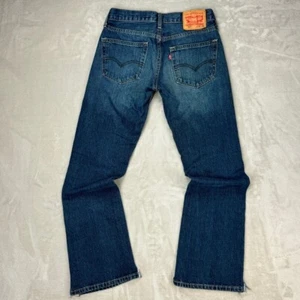 Levi's 527 Jeans Slim Boot Cut Dark Wash Denim Y2K Frayed Hem Size 29x30 - Picture 1 of 9