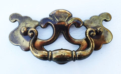 VintageBrass KBC Antique Hardware Chippendale drawer pull...3 1/2" centers Cover
