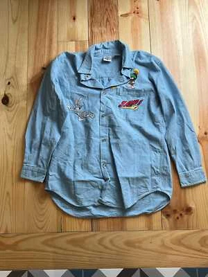 Camisa Denim Vintage Looney Tunes XL | Bordado Marvin the Martian & Bugs Bunny Foto 1 de 4