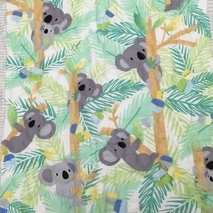 Benartex Koala Baby/ Child’s Quilt 32x50” Green W/ Dark Border Mama & Baby Koala - Picture 1 of 6