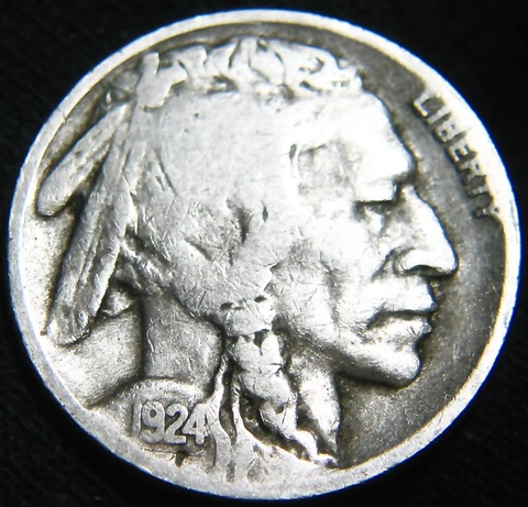 Nice Original 1924-D BUFFALO NICKEL 5¢ FREE SHIPPING! JM08EW Cover
