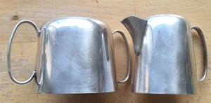 Antique Davis & Son Glasgow SILVER PLATE SUGAR BOWL & MILK JUG / CREAMER Small - Picture 1 of 6