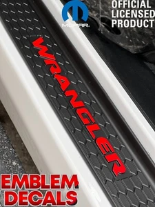 Jeep WRANGLER JL Door Sill Plate Decals 2018 2019 2020 2021 2022 2023 2024 2025 - Picture 1 of 61