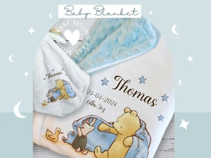 Personalised Baby blankets Pooh bear theme romper bib,bespoke coming home outfit - Picture 1 of 4