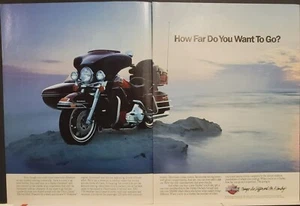 1989 Harley Davidson Ultra Classic Electra Glide 2p Motorcycle Print Ad - Picture 1 of 1
