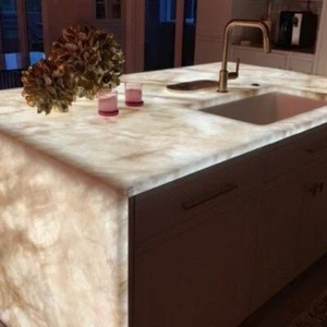 Illuminated Kitchen Counter Beautifully Crafted Stone Table – Functional Art - Picture 1 of 11