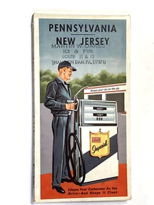 Vintage Atlantic Imperial Pennsylvania New Jersey Oil Gas Travel Road Map - Picture 1 of 2