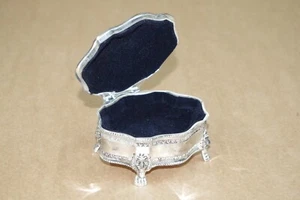 Argenté Boîte à Bijoux Avec Motif de Noël 10 CM X 8 CM - Imagen 1 de 11