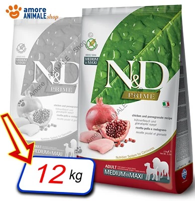 Farmina Dog N&D Prime Grain Free - Adult Maxi → Pollo e Melograno - 12 kg - Cani