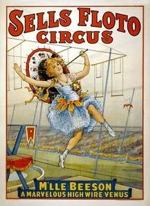 Decoration Poster.Interior design.Sells Floto circus.High wire Venus.6970 - Picture 1 of 1