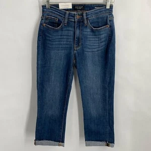 Judy Blue Skinny Fit Capri Stretchy Jeans Mid Rise Raw Hem Casual Size 3/26 - Picture 1 of 8