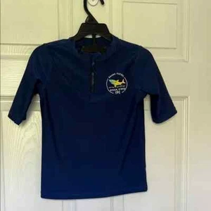 Navy Blue Kids Rash Guard with Colorful Accents Size 6/7 - Picture 1 of 2