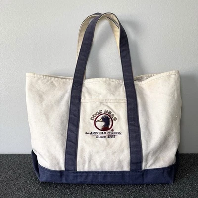 Bolso de Hombro Vintage Bordado Cabeza de Pato Lona Playa Camping Envejecido Foto 1 de 4