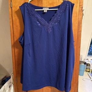 Maggie Barnes for Catherines Women Tank Top Cami Size 3x Blue B337 -29 - Picture 1 of 7