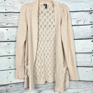 Maurices Plus Size 2 (2X) Open Knit Cardigan Beige - Picture 1 of 6