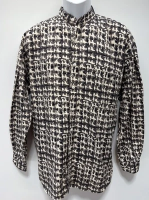 Vintage Perry Ellis Button Up Shirt Men’s Large Long Sleeve Abstract Made In USA - Image 1 of 4