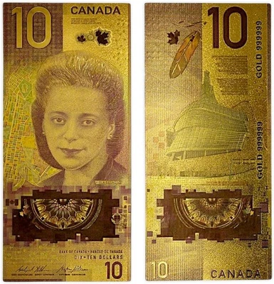 Gold-Plated Canadian $10 PVC Collectible Banknote – Viola Desmond Tribute - Image 1 of 4