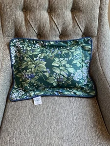 Laura Ashley Pillow Bramble Berry Green Floral Decorative 19x12 Vtg - Picture 1 of 6
