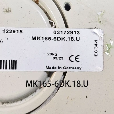 New Ziehl-abegg MK165-6DK.18.U 122915 AC 200~345VAC 1.8KW motor For Siemens Fan - Image 1 of 3