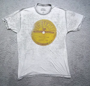 Johnny Cash Hemd Herren L grau I Walk The Line Burnout transparent super dünn - Bild 1 von 13