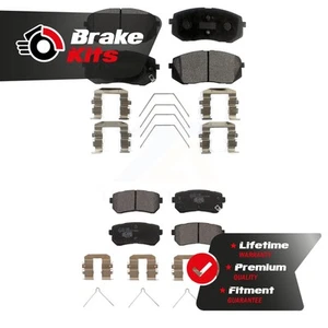 Front Rear Ceramic Brake Pad Kit For 2018-2023 Hyundai Kona 2021-2022 Kia Seltos - Picture 1 of 1