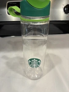 Starbucks Cold Beverage Tumbler 24oz Clear Plastic Leak Proof Flip Lid EUC - Picture 1 of 6