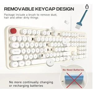 USB Wired Keyboard, white, raised buttons - Picture 1 of 7