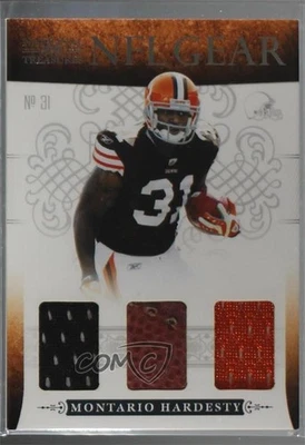 2010 Playoff National Treasures NFL Gear Trios /25 Montario Hardesty Rookie RC - Image 1 of 2