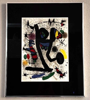 DE COLECCIÓN 1971 JOAN MIRO LITOGRAFÍA EN COLOR "FIGURA BAILANDO" CON CERTIFICADO DE AUTENTICIDAD Foto 1 de 2