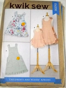 Kwik Sew 4336 Children's and Misses Aprons sizes S-L Sewing Pattern - Picture 1 of 2