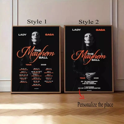 Lady Gaga Official Poster The Mayhem Ball Tour 2025 Poster - Wall Decor - Image 1 of 4