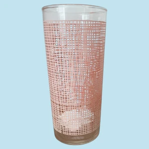 Rosa Federal Glas Korbgeflecht 6,75" hoch Becher Retro Barware - Bild 1 von 6