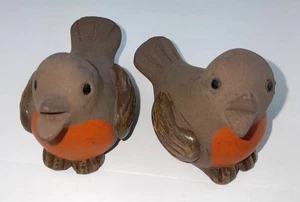 Töpferarbeit 2 "Rotkelchen " Vogel Keramik Handarbeit klein & fein - Bild 1 von 14