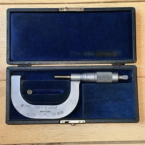 Vintage Brown Sharpe Micrometer 50 Machinist Precision Measurement Tool & Case - Picture 1 of 4
