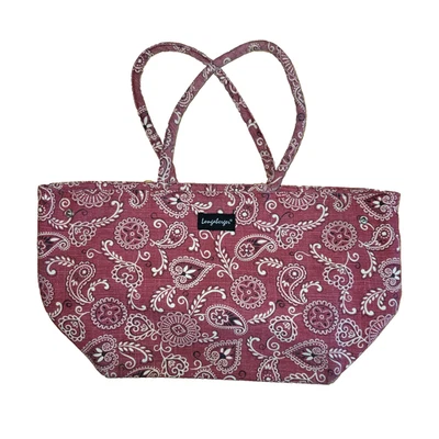 "Bolso de viaje Longaberger Homestead bandana rojo bolso 8 x 12"" cartera cachemira vintage" Foto 1 de 4