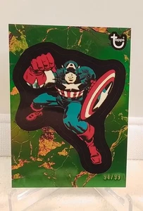 2025 Topps Marvel Comic Heroes 1975 Captain America Green Refractor #94/99 - Picture 1 of 2