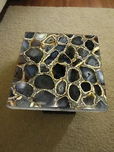 Black Agate Top Stone Coffee Table for Home & Living Room Decor Furniture - Picture 1 of 10