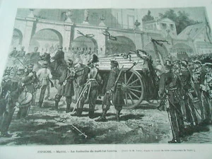 Gravure 1874 - Espagne Madrid les funérailles du maréchal Concha - Picture 1 of 1
