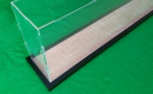 21"L x 6"W x 8"H display case with 1/8" thick acrylic black wood frame base - Picture 1 of 8