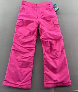 Columbia Ski Pants Youth Sz Large Pink Omni Heat Blue Bugaboo Snow - Picture 1 of 15