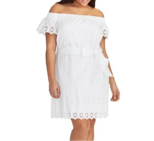 Rachel Roy Womens S White Ilenia Off The Shoulder Cotton Lined May Sun Dress NWT - Picture 1 of 3