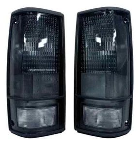 Par de luces traseras de humo 82-93 Chevrolet S10 91-93 GMC Sonoma 82-90 S15 moldura negra - Imagen 1 de 13