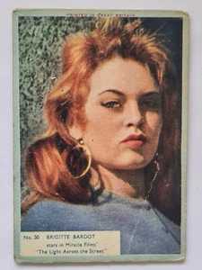 A&BC Film Stars 1954 Brigitte BARDOT Colour Card 96 x 66 mm Movie Legend - Picture 1 of 2