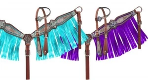 Showman Pony Headstall & Breast Collar Set w/ Holographic Snake Print & - Picture 1 of 3