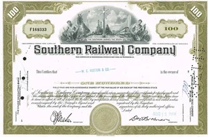 USA SOUTHERN RAILWAY COMPANY stock/bond certificate - Picture 1 of 1