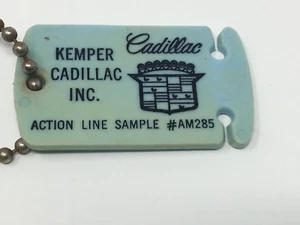 Vintage Kemper Cadillac Plastic Keychain, Bridgewater NJ ?, Key Ring Accessory - Picture 1 of 3